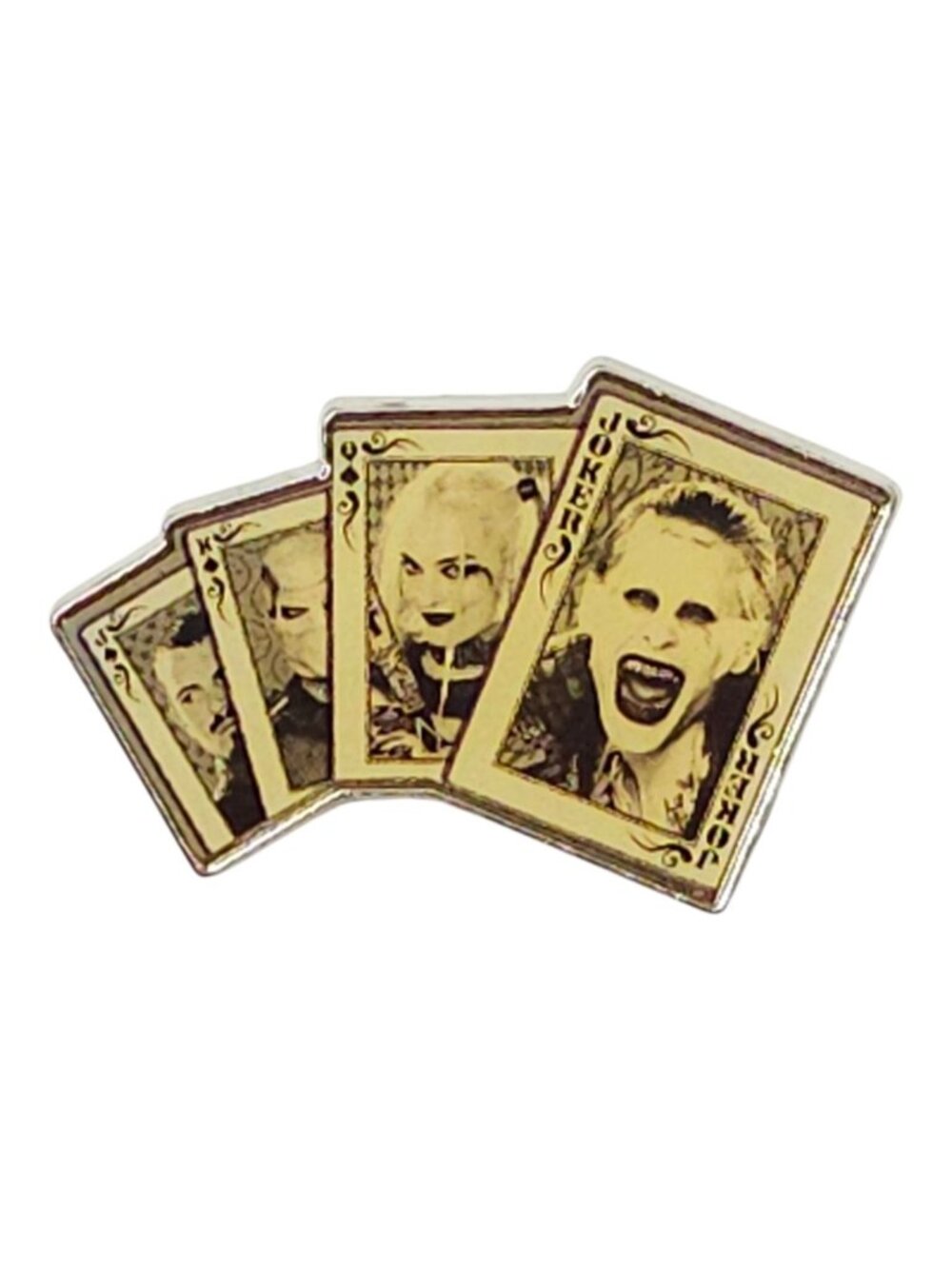 uicide Squad Joker Harley Quinn Playing Cards Enamel Lapel Pin DC Comics